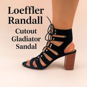 Loeffler Randall Black Suede Gladiator Sandals – Size 8.5